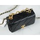 Chanel 22A Chunky Chain Flap Bag Mini Classic Black Lambskin  