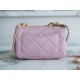 Chanel 22A Chunky Chain Flap Bag Mini Pink Lambskin  