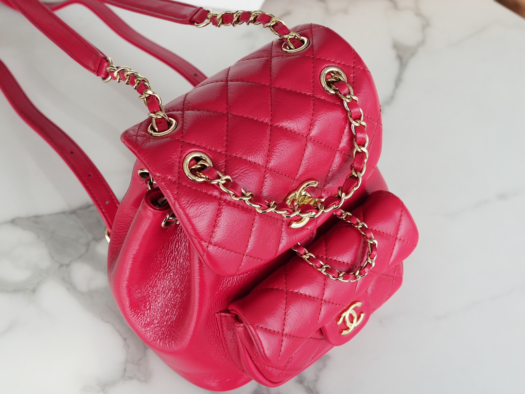 Chanel 21/22 Duma Backpack Fuchsia Waxed Calfskin  