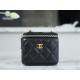 Chanel 22S Woven Gold Ball Box Bag Black Lambskin  