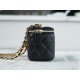 Chanel 22S Woven Gold Ball Box Bag Black Lambskin  