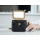 Chanel 22S Woven Gold Ball Box Bag Black Lambskin  