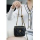 Chanel 22S Woven Gold Ball Box Bag Black Lambskin  