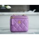 Chanel 22S Woven Gold Ball Box Bag Purple Lambskin  