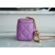 Chanel 22S Woven Gold Ball Box Bag Purple Lambskin  