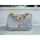 Chanel 22A Chunky Chain Flap Bag Mini Grey Lambskin  