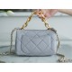 Chanel 22A Chunky Chain Flap Bag Mini Grey Lambskin  