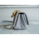 Chanel 22A Chunky Chain Flap Bag Mini Grey Lambskin  