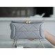 Chanel 22A Chunky Chain Flap Bag Mini Grey Lambskin  