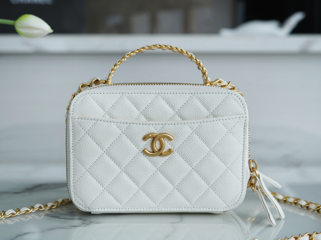 Chanel 22S Hollow Handle Camera Bag White Calfskin  