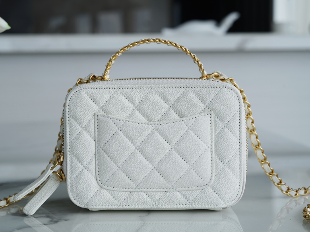 Chanel 22S Hollow Handle Camera Bag White Calfskin  