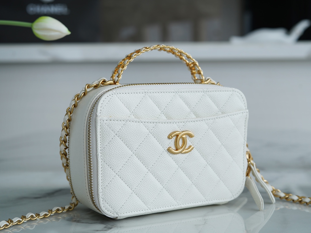 Chanel 22S Hollow Handle Camera Bag White Calfskin  