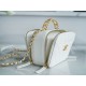 Chanel 22S Hollow Handle Camera Bag White Calfskin  