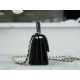 Chanel 22A Metal Handle Mini Waste Bag Classic Black Lambskin  