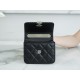 Chanel 22A Metal Handle Mini Waste Bag Classic Black Lambskin  