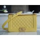 Lemon Yellow Medium Litchi Texture Calfskin  