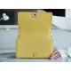 Lemon Yellow Medium Litchi Texture Calfskin  