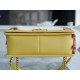 Lemon Yellow Medium Litchi Texture Calfskin  