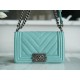 Chanel Leboy Large Ball V Pattern Tiffany Blue Caviar Calfskin  