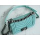 Chanel Leboy Large Ball V Pattern Tiffany Blue Caviar Calfskin  