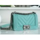 Chanel Leboy Large Ball V Pattern Tiffany Blue Caviar Calfskin  