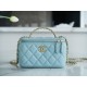 Chanel 22S Hollow Handle Long Box Sky Blue  