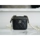 Pearl Box Bag Black Lambskin  