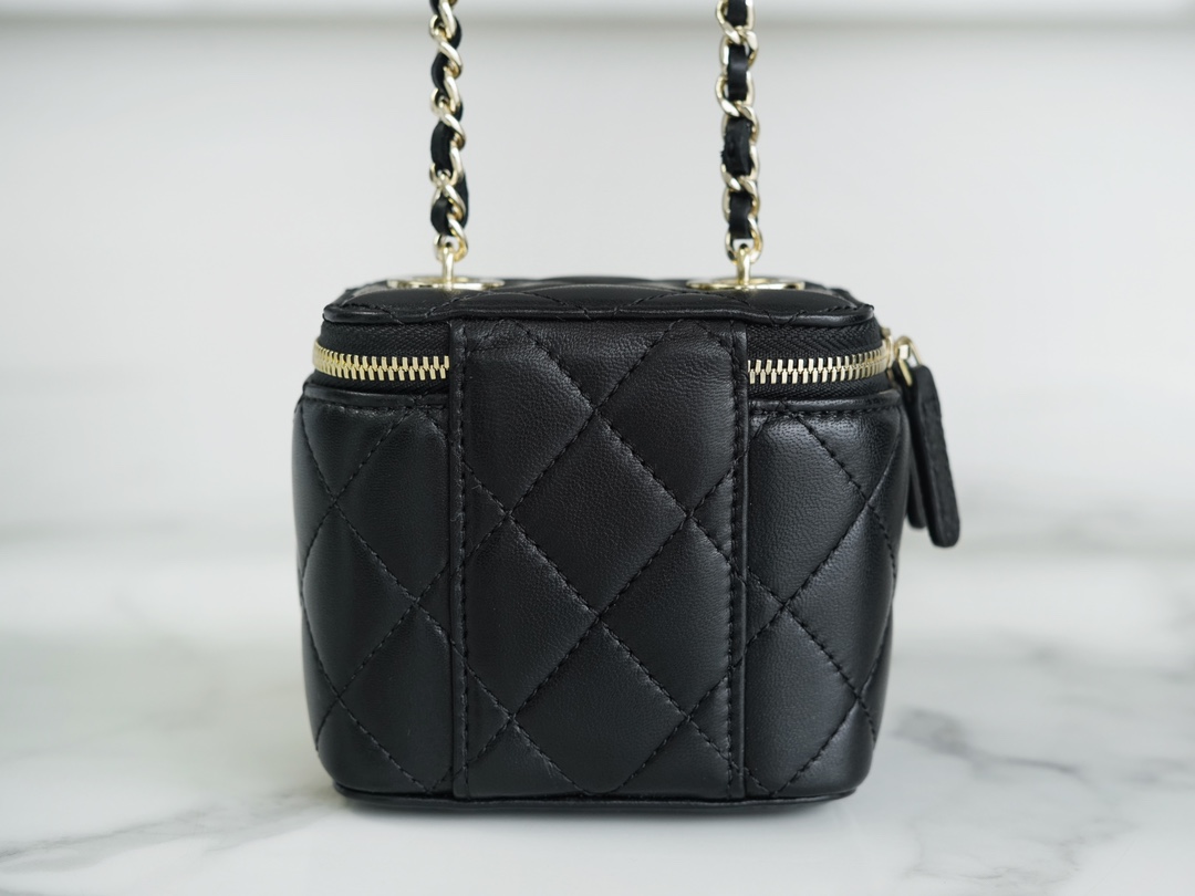 Pearl Box Bag Black Lambskin  