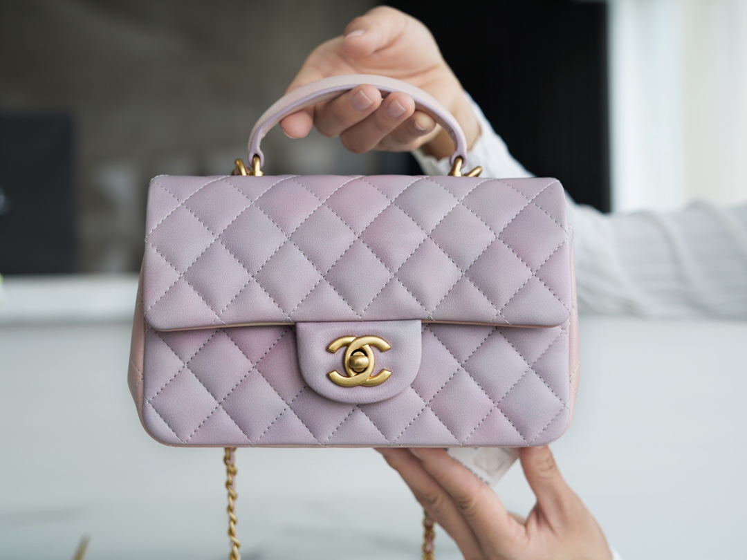 Chanel 2022 Mini Gradient Pink CF Top Handle  