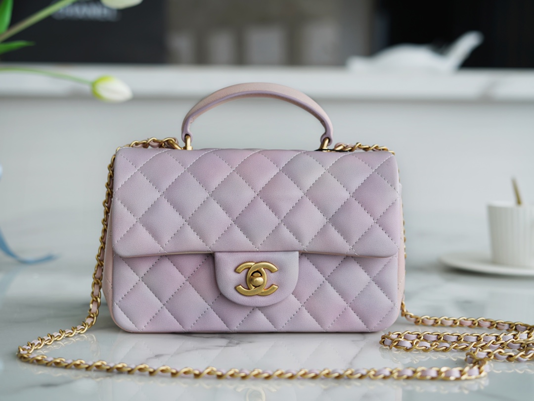 Chanel 2022 Mini Gradient Pink CF Top Handle  