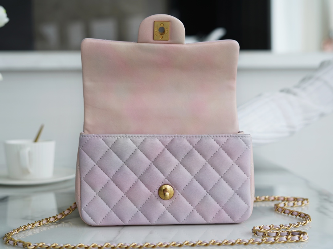 Chanel 2022 Mini Gradient Pink CF Top Handle  