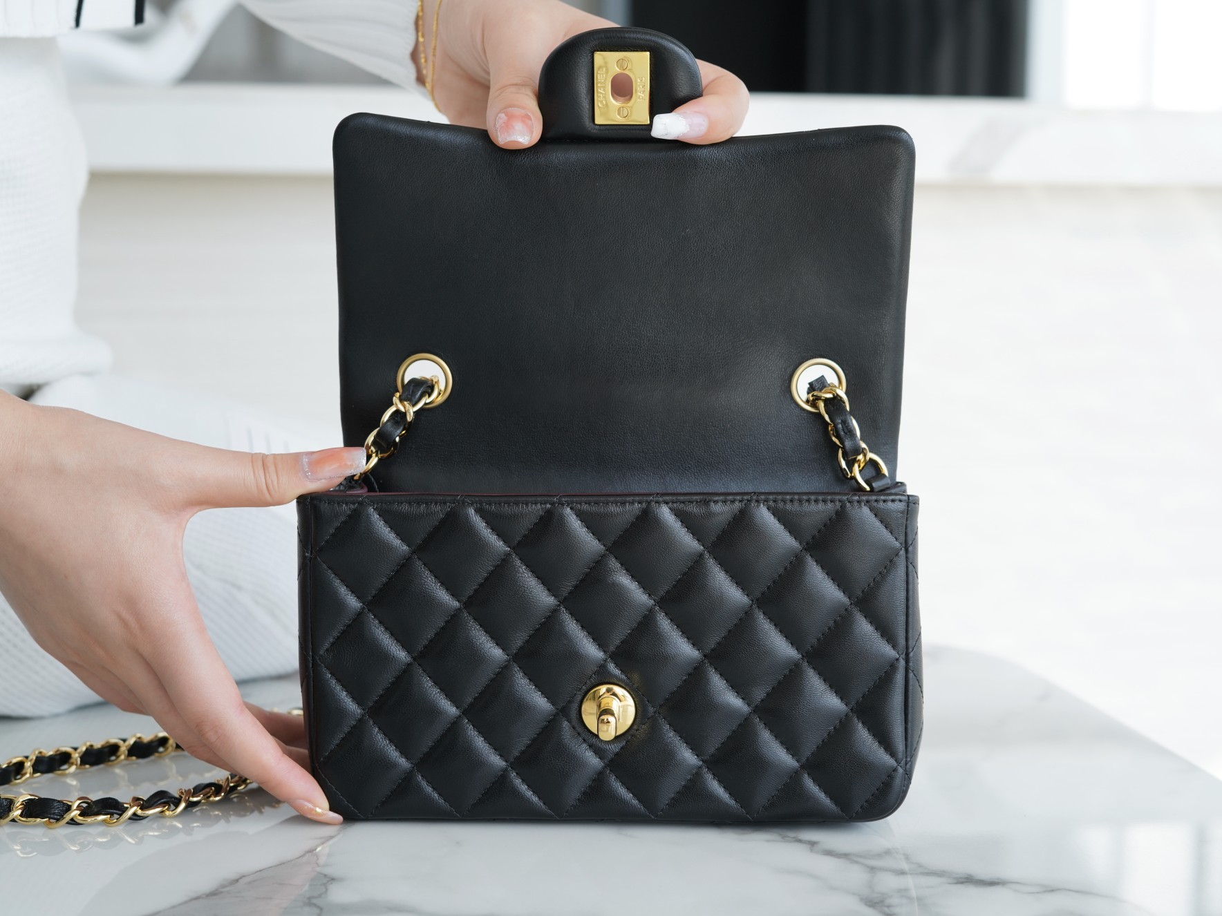 Classic Flap Classic Flap Bag Black Gold Lambskin  