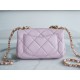 Chanel 22A Chunky Chain Flap Bag Mini Pink Lambskin  