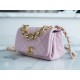 Chanel 22A Chunky Chain Flap Bag Mini Pink Lambskin  