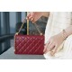 Chanel 2021 Double Gold Ball WOC Burgundy Glossy Calfskin  