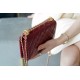 Chanel 2021 Double Gold Ball WOC Burgundy Glossy Calfskin  