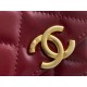 Chanel 2021 Double Gold Ball WOC Burgundy Glossy Calfskin  