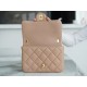 Chanel 22S Chunky Chain CF Shoulder Bag Small Milk Tea Lambskin  