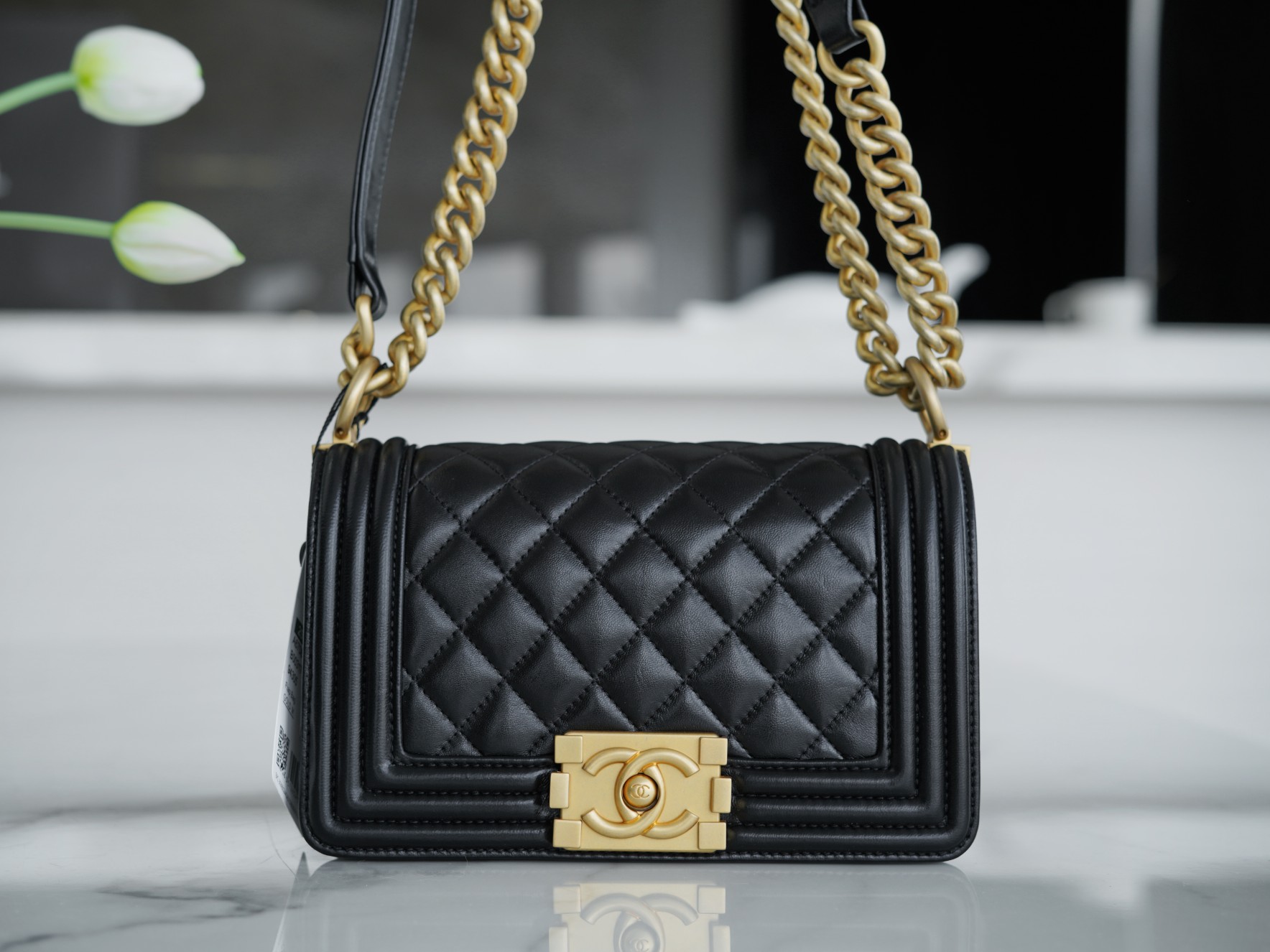 Chanel Leboy Small Black Gold Lambskin  