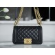 Chanel Leboy Small Black Gold Lambskin  