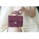 Chanel 2021 Handle Coin Purse Burgundy  