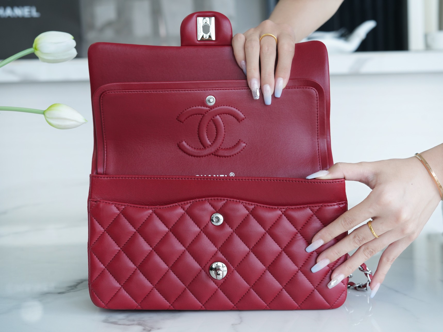 Classic Flap Classic Flap Bag Burgundy Lambskin  