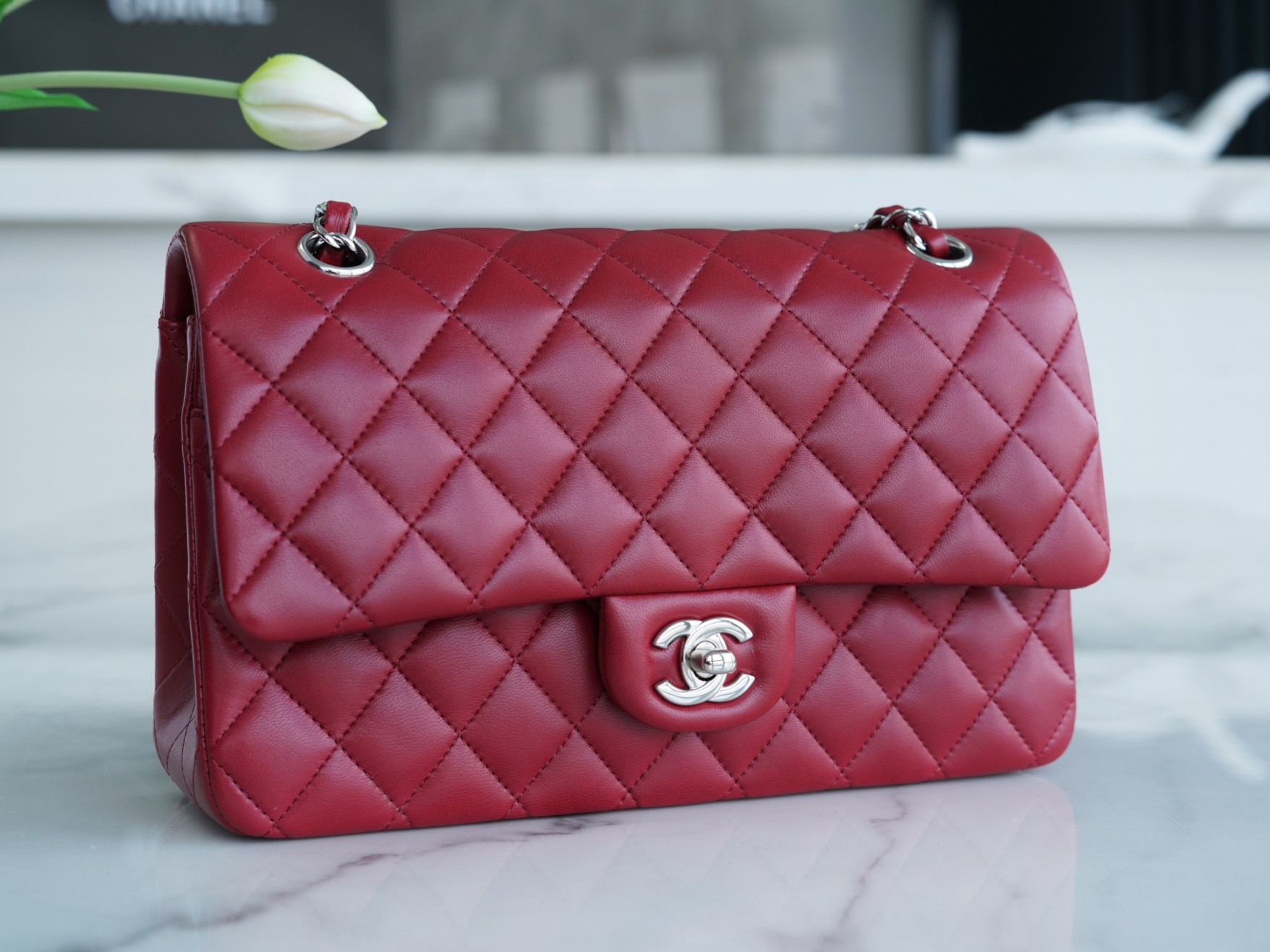 Classic Flap Classic Flap Bag Burgundy Lambskin  