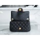 Chanel 22S Woven Gold Ball CF Large Mini Black Lambskin  