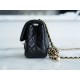 Chanel 22S Woven Gold Ball CF Large Mini Black Lambskin  