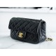 Chanel 22S Woven Gold Ball CF Large Mini Black Lambskin  