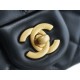 Chanel 22S Woven Gold Ball CF Large Mini Black Lambskin  