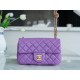 Chanel 22S Woven Gold Ball CF Large Mini Purple Lambskin  