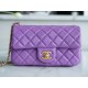 Chanel 22S Woven Gold Ball CF Large Mini Purple Lambskin  