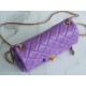 Chanel 22S Woven Gold Ball CF Large Mini Purple Lambskin  